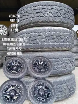 Velg zen offroad r15 5x139 lbr8 et20 ban bridgestone