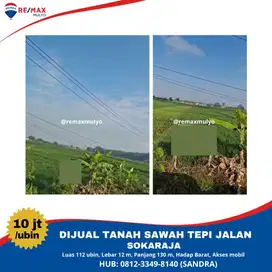 Dijual Tanah Seluas 112 Ubin Tepi Jalan