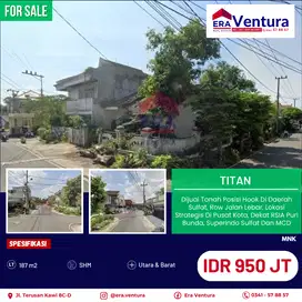 Dijual Tanah Posisi Hook Di Daerah Sulfat, Row Jalan Lebar