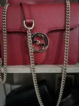 Gucci original ukuran 15  kulit merah asli