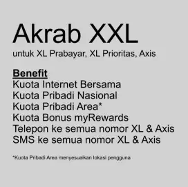 Slot Member Paket Akrab XXL XL Prabayar/XL Prioritas/Axis