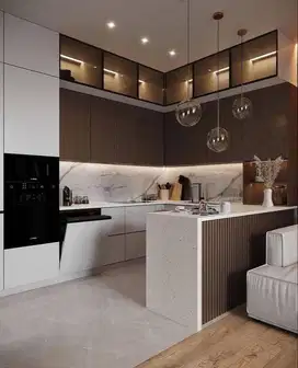 Kitchen set, mini bar, Backdrop TV