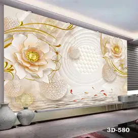 Wallpaper Dinding 3D Custom Desain Korden Gorden Vitrase