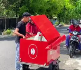 Rombong Sepeda Listrik Kopi Teh Bakso Kebab