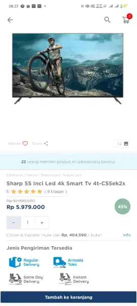 Promo Sharp 55 Inci Led 4k Smart Tv 4t-C55ek2x