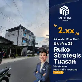 DI JUAL RUKO JALAN TUASAN DESIGN BAGUS DEKAT PDAM KONDISI SIAP HUNI