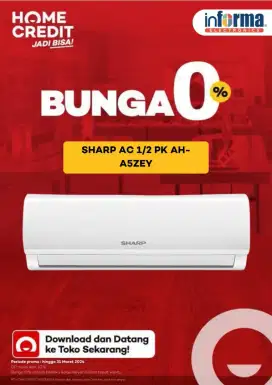 Segampang itu Cicilan AC SHARP bunga 0% free 1x cicilan