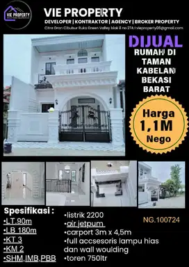 JUAL SEGERA RUMAH SIAP HUNI CANTIK BEKASI BARAT