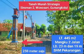 Jual Tanah murah mangku 2 jalan di Siraman Wonosari Gunungkidul