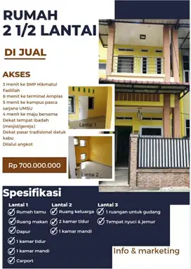 Rumah Cantik 21/2lt di Komplek Grand Panglima Denai