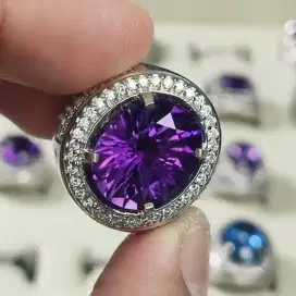 Kecubung Amethyst Quartz 10.06 ct Ring Perak Custom