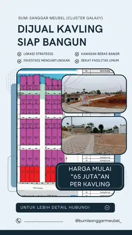 Tanah Kavling Bumi Sanggar Meubel Murah Meriah