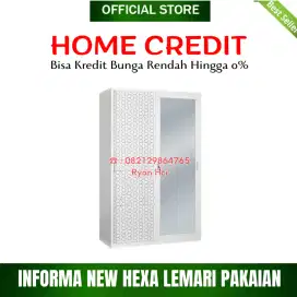 INFORMA NEW HEXA LEMARI PAKAIAN PINTU GESER PUTIH