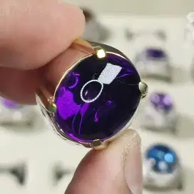 Kecubung Amethyst Quartz 18 33 ct Ring Perak Custom