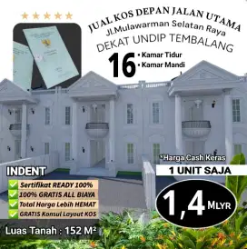 DIJUAL KOST 16KT+16KM PINGGIR JALAN RAYA, FREE SHM