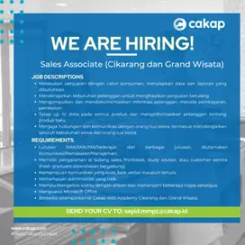 Sales Associate (Cikarang dan Grand Wisata)