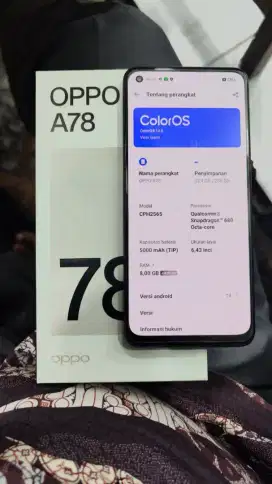 Oppo A78 8+4/256 Resmi like new lngkp ori TT masuk