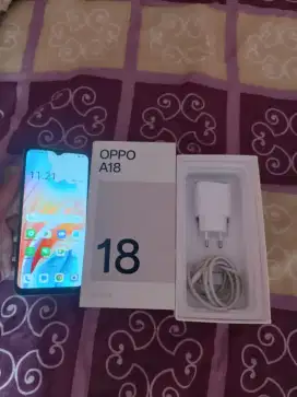 Oppo A18 4+4/128 like new resmi grnsi on tT masuk