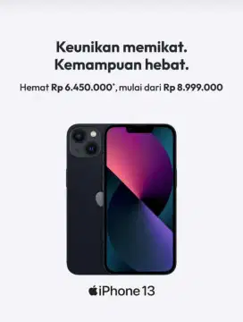 PROMO IPHONE 13 128GB BUNGA 0% DAN BEBAS 2X ANGSURAN