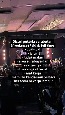 Dicari Freelance Rental Sound Lighting