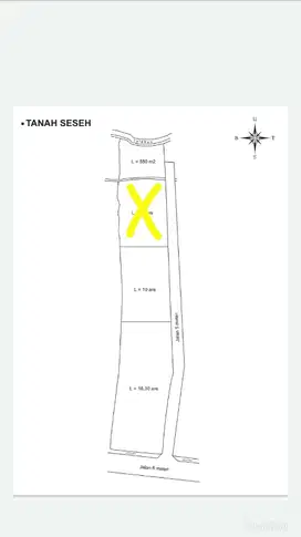 Tanah sewa 1630m2 Seseh Munggu zona kuning