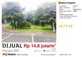 DIJUAL CEPAT  KAVLING RESIDENTIAL CLUSTER PRESTIGIA BSD(WUL)