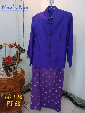 Kebaya Ungu Wanita Kerah Sanghai