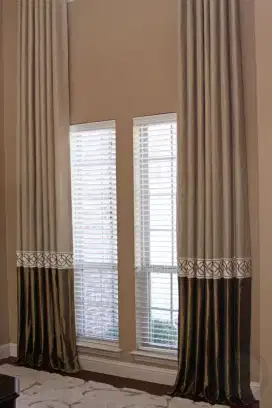 Custom tirai jendela Gorden blackout import murah& wallpaper dinding