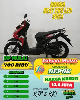 HONDA BEAT CBS LED TAHUN 2024 PROMO DP 700 RIBU SYARAT KTP KK DULU AJA