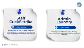 Dicari Staff Cuci/Setrika dan Admin Laundry