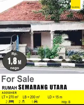 JUAL RUMAH 270m² DI BULU LOR,SEMARANG.JALAN LEBAR.