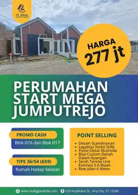 RUMAH MURAH DEKAT TOLL SIDOARJO PROMO CASH SHM