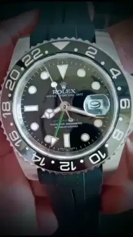 Rolex GMT Master 2 Black Panther. Crystal Sapphire. Strap Rubber M100.