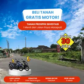 Tanah Kavling Dekat Kampus Magetan, 100 Jutaan Bonus Motor Keren