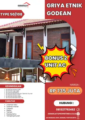 Hunian Murah Jogja: Bonus 2 AC, Dekat Kampus & Wisata