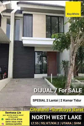 MURAH Rumah North West Lake Citraland 2 K.Tidur 2 Lantai Furnish SHM