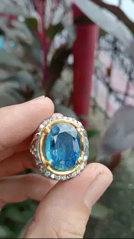 Blue kyanite natural perak tempa