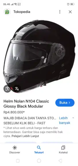 Helm merk NOLAN CLASSIC N 104 ..edisi pindahan