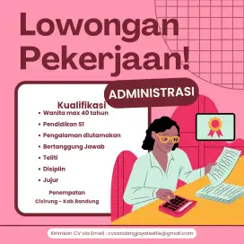 Lowongan Pekerjaan Posisi Administrasi