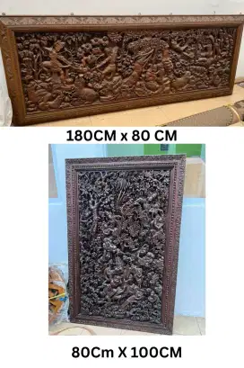 MURAH BANGET!- 2 Ukiran Kayu Jati Asli