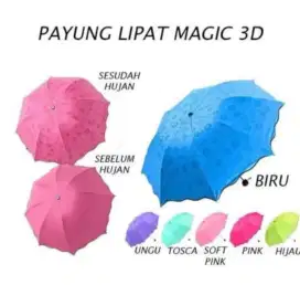 Payung 3D siang malam