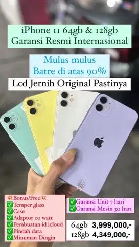 Iphone 11 128gb & 64gb internasional