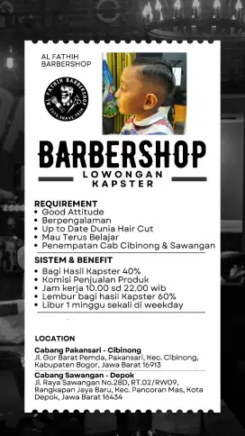 Lowongan Kapster Barbershop