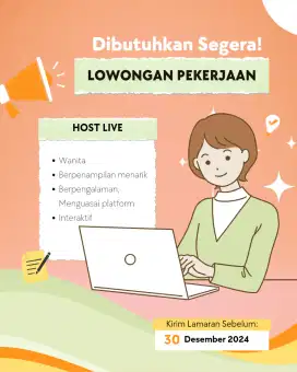 Dibutuhkan Segera Host Live Berpengalaman