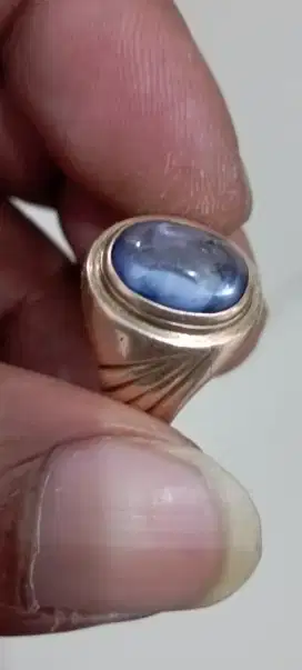 Batu blue sapphire iketan emas