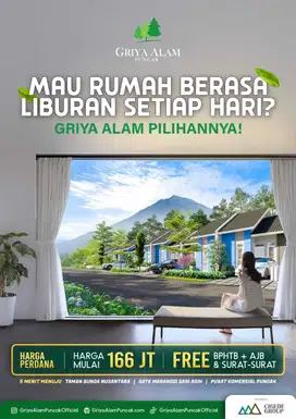 Dijual Rumah Tinggal KPR subsidi Perumahan Griya Alam Puncak