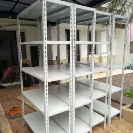 Dijual Rak Besi Baru sudah dirakit 100x30x200 cm Putih