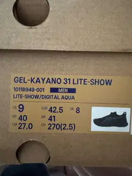 Asics Gel Kayano 31- Lite Show