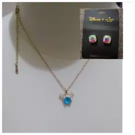 KALUNG KATE SPADE X DISNEY MOTIF MINNIE BATU BIRU X ANTING AURORA