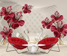 Wallpaper Dinding 3D Custom Desain Korden Gorden Vitrase